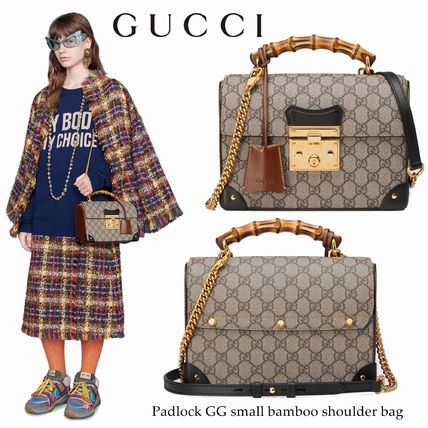GUCCI GG Supreme 2020 SS Padlock Gg Small Bamboo Shoulder Bag