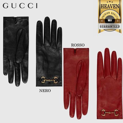 GUCCI 2020 SS Leather Gloves With Horsebit