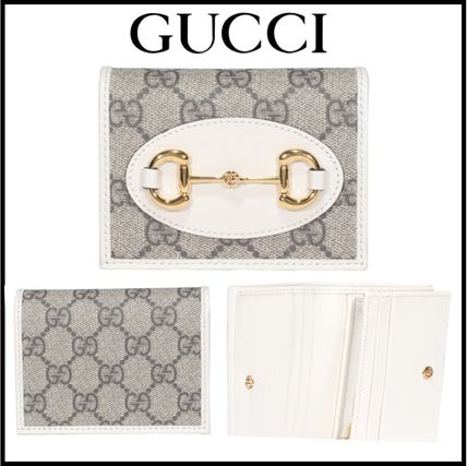 GUCCI 1955 Horsebit 2020 21AW Canvas Leather Folding Wallet Small Wallet Logo 