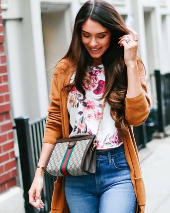 GUCCI Ophidia Monogram Casual Style Chain Leather Elegant Style Logo 