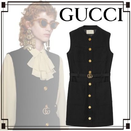 GUCCI 2020 SS Wool Silk Plain Party Style Elegant Style Vests 