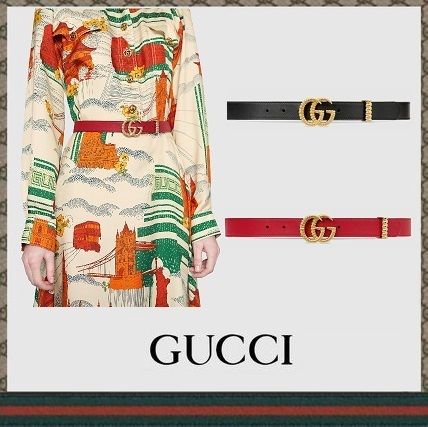 GUCCI Leather Belt With Torchon Double G Buckle 524103 