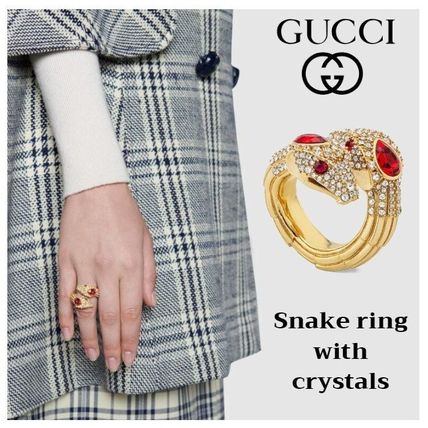 GUCCI 2020 SS Snake Ring With Crystals 604067 I4769 8413 
