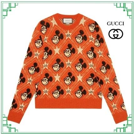 GUCCI 2020 SS Casual Style Wool Rib Collaboration Long Sleeves Medium 