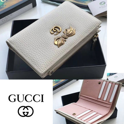 GUCCI Calfskin Street Style Folding Wallet Logo Long Wallets 