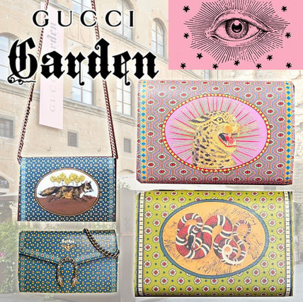 GUCCI Chain Other Animal Patterns Leather Crossbody Shoulder Bags 