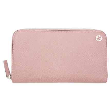 GUCCI Calfskin Plain Long Wallets 