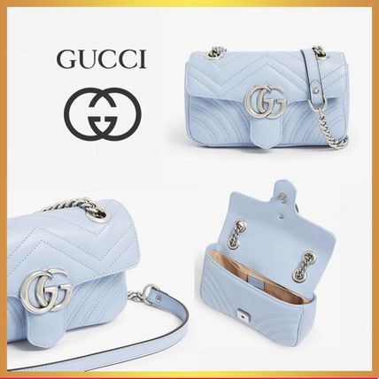 GUCCI GG Marmont 2020 SS Plain Leather Party Style Office Style Elegant Style 