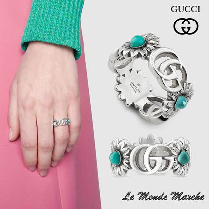 GUCCI Casual Style Blended Fabrics Silver Rings 