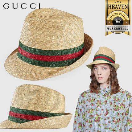 GUCCI 2020 SS Woven Straw Fedora 434760 K0M00 9666 