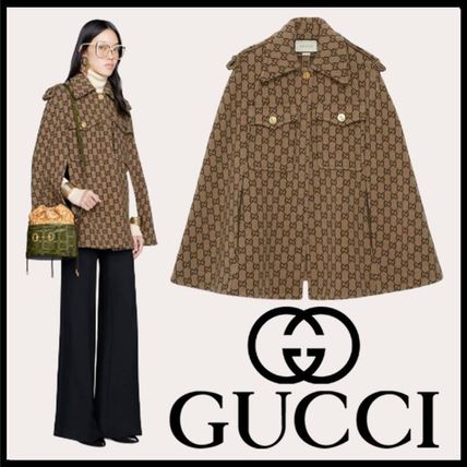 GUCCI 2019 20AW Gg Wool Cape 610488 XKA5U 9751 