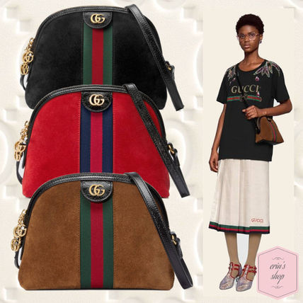 GUCCI Ophidia 2018 SS Stripes Casual Style Suede Blended Fabrics Plain Crossbody 