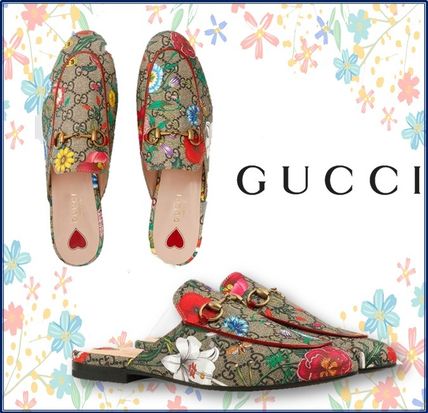 GUCCI Princetown Princetown Gg Flora Slipper 432772 HT540 8489 