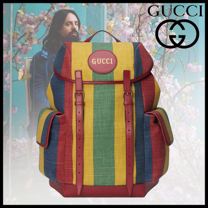 GUCCI 2020 SS Baiadera Stripe Canvas Backpack 625939 2CSCT 8946 