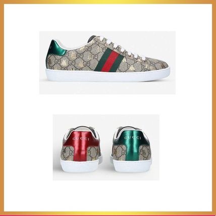 GUCCI Round Toe Casual Style Blended Fabrics Street Style Plain 
