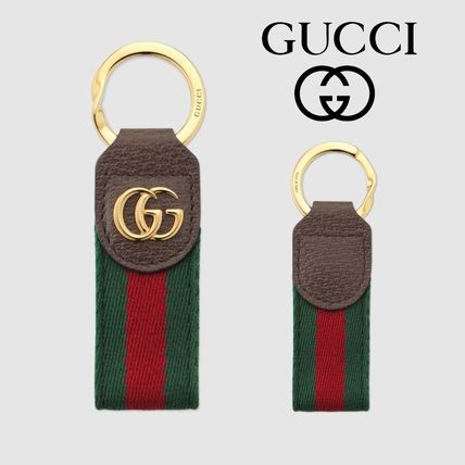 GUCCI Ophidia 2020 Cruise Stripes Leather Logo KeychainsBag Charms 