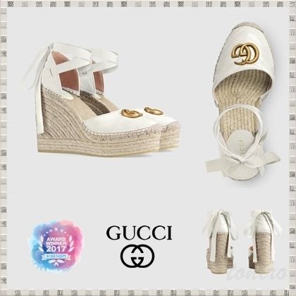 GUCCI 2019 SS Leather Platform Espadrille 573023BTMO09014 