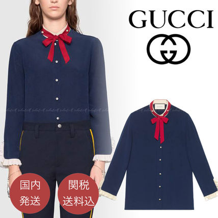 GUCCI Casual Style Street Style Long Sleeves ShirtsBlouses 