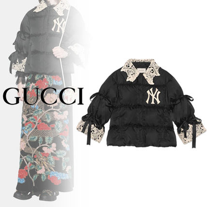 GUCCI Flower Patterns Casual Style Oversized Logo Jackets 