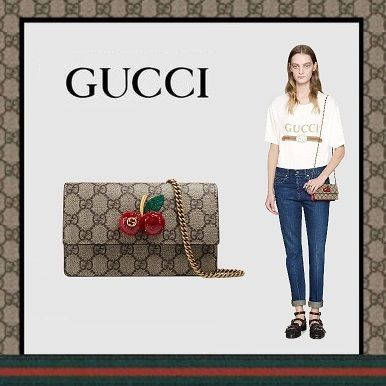 GUCCI GG Supreme Gg Supreme Mini Bag With Cherries 481291 