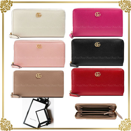 GUCCI GG Marmont Plain Leather Long Wallet Long Wallets 