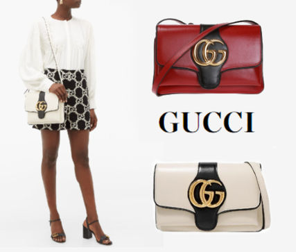 GUCCI GUCCI Arli Two tone Small White and Black Leather Shoulder 