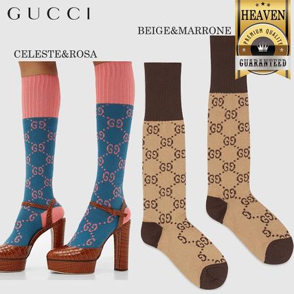 GUCCI 2020 SS Gg Pattern Cotton Blend Socks 476336 3G701 9764 