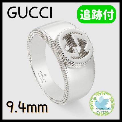 GUCCI Casual Style Unisex Initial Silver Elegant Style Rings 