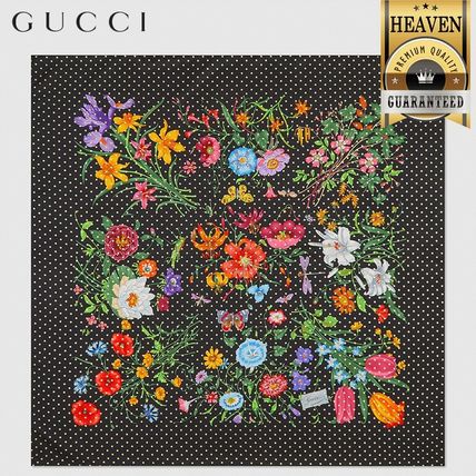 GUCCI 2020 SS Silk Scarf With Flora Star Print 576759 3G001 1000 