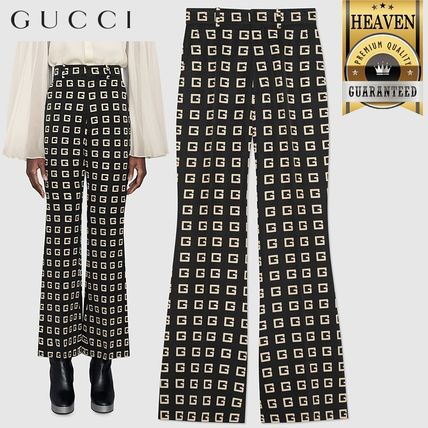 GUCCI 2020 SS Square G Print Faille Flare Pant 616538 ZAD77 1060 