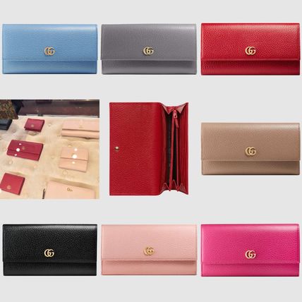 GUCCI GG Marmont 2019 SS Plain Leather Long Wallets