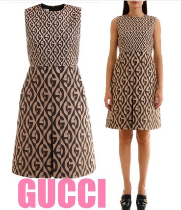GUCCI Casual Style Elegant Style Formal Style Bridal Logo Dresses 