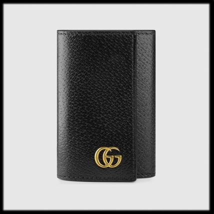 GUCCI GG Marmont 2019 20AW Unisex Plain Leather Logo KeychainsBag Charms 435305 DJ20T 1000 