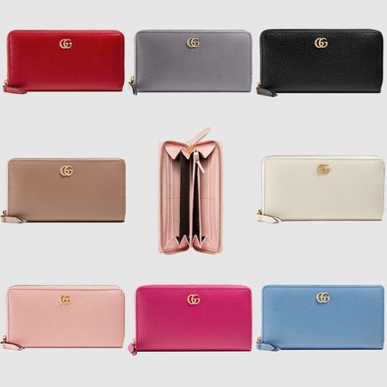 GUCCI GG Marmont 2019 SS Plain Leather Long Wallet Long Wallets