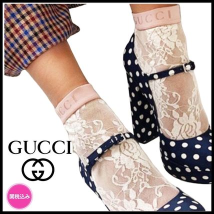 GUCCI 2020 SS Flower Patterns Plain Logo SocksTights 
