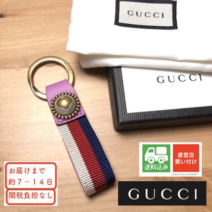 GUCCI Unisex Leather KeychainsBag Charms 
