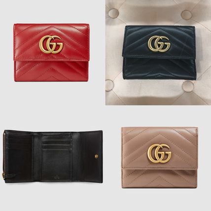 GUCCI GG Marmont 2019 SS Plain Folding Wallet Folding Wallets