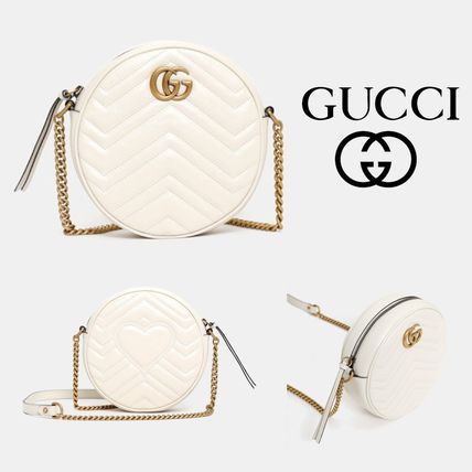 GUCCI GG Marmont 2020 SS Heart Casual Style 2WAY Chain Leather Party Style 