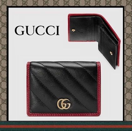 GUCCI GG Marmont 2019 20AW Leather Folding Wallets 573811 