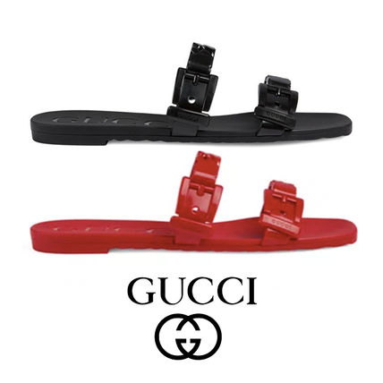 GUCCI 2020 SS Unisex Street Style Leather Sandals 