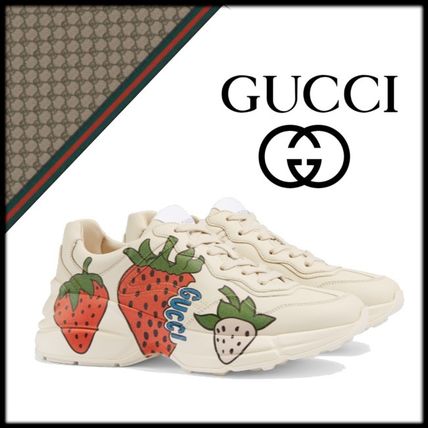 GUCCI 2020 SS WomenS Rhyton Sneaker With Gucci Strawberry 576963 DRW00 9522 