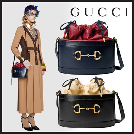 GUCCI 1955 Horsebit 2020 SS Casual Style Plain Leather Party Style Purses
