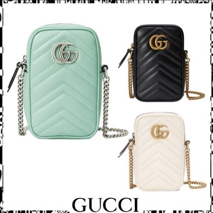 GUCCI GG Marmont 2020 SS Heart Casual Style Plain Leather Party