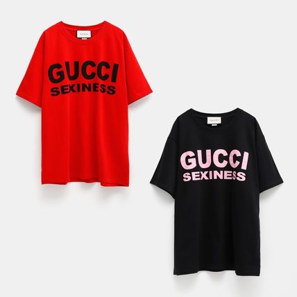GUCCI 2020 SS Crew Neck Street Style Plain Cotton Short Sleeves Oversized 
