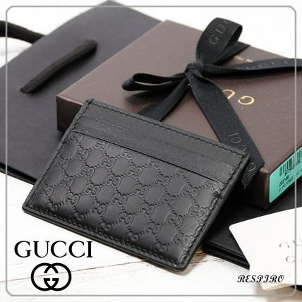 GUCCI Monogram Unisex Leather Card Holders 