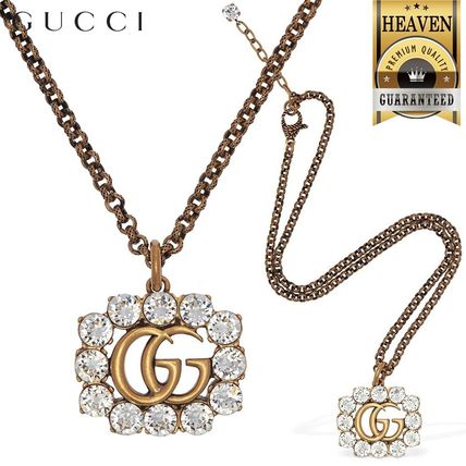GUCCI GG Marmont 2020 SS Crystal Double G Necklace 605895 J1D50 8066 