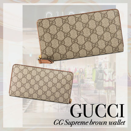 GUCCI GG Supreme 2019 SS Gg Supreme Zip Around Wallet 410102 KLQHG 