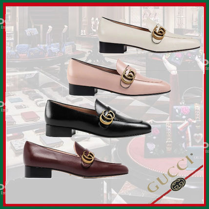 GUCCI 2020 SS Casual Style Leather Block Heels Party Style Office Style 