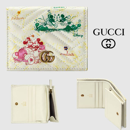 GUCCI 2020 SS Calfskin Street Style Collaboration Folding Wallet Logo 