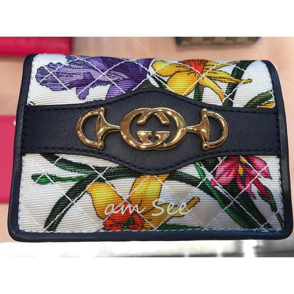 GUCCI Flower Patterns Folding Wallet Small Wallet Logo 536353 